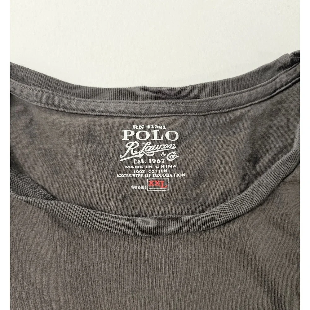 Polo size XXL 2XL Long Sleeve pony shirt casual Grey/brown ^